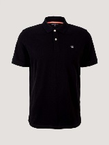 Bluză polo cu logo mic brodat - Negru_3393499