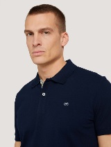 Bluză polo cu logo mic brodat - Albastru_9346723