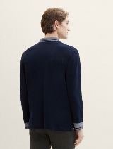 Polo-majica s kontrastnim ovratnikom - Plava_6284856