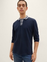 Polo majica s kontrastnim ovratnikom - Modra_8337346