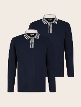 Polo majica s kontrastnim ovratnikom - Modra_8337346