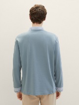 Bluză polo cu guler contrastant - Verde_1106114