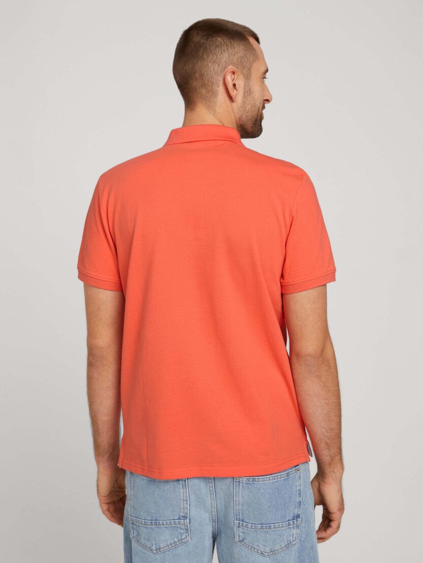 Polo majica s kratkimi rokavi in majhnim naprsnim vezenim logotipom - Oranžna_1390755
