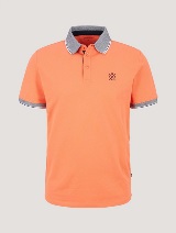 Polo majica s kratkimi rokavi in vezenim logotipom na prsih - Oranžna_2849540