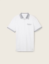 Bluză polo cu imprimeu - Alb_4174524