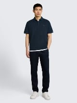 Tricou polo vopsit în ţesătură - Albastru_8088790