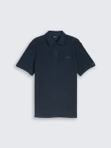 Tricou polo vopsit în ţesătură - Albastru_8088790