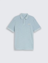 Tricou polo vopsit în ţesătură - Albastru_8142851