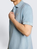 Tricou polo vopsit în ţesătură - Albastru_8142851