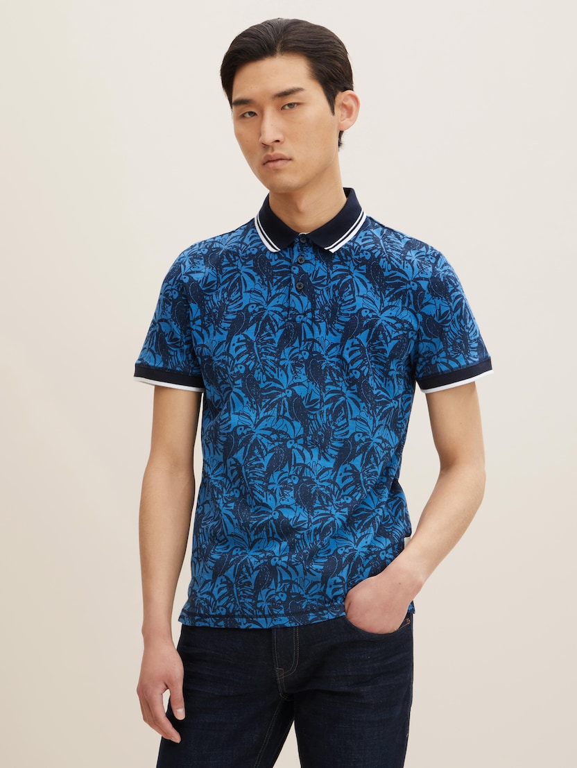 Polo majica s tropskim dizajnom - Vzorec-večbarvna