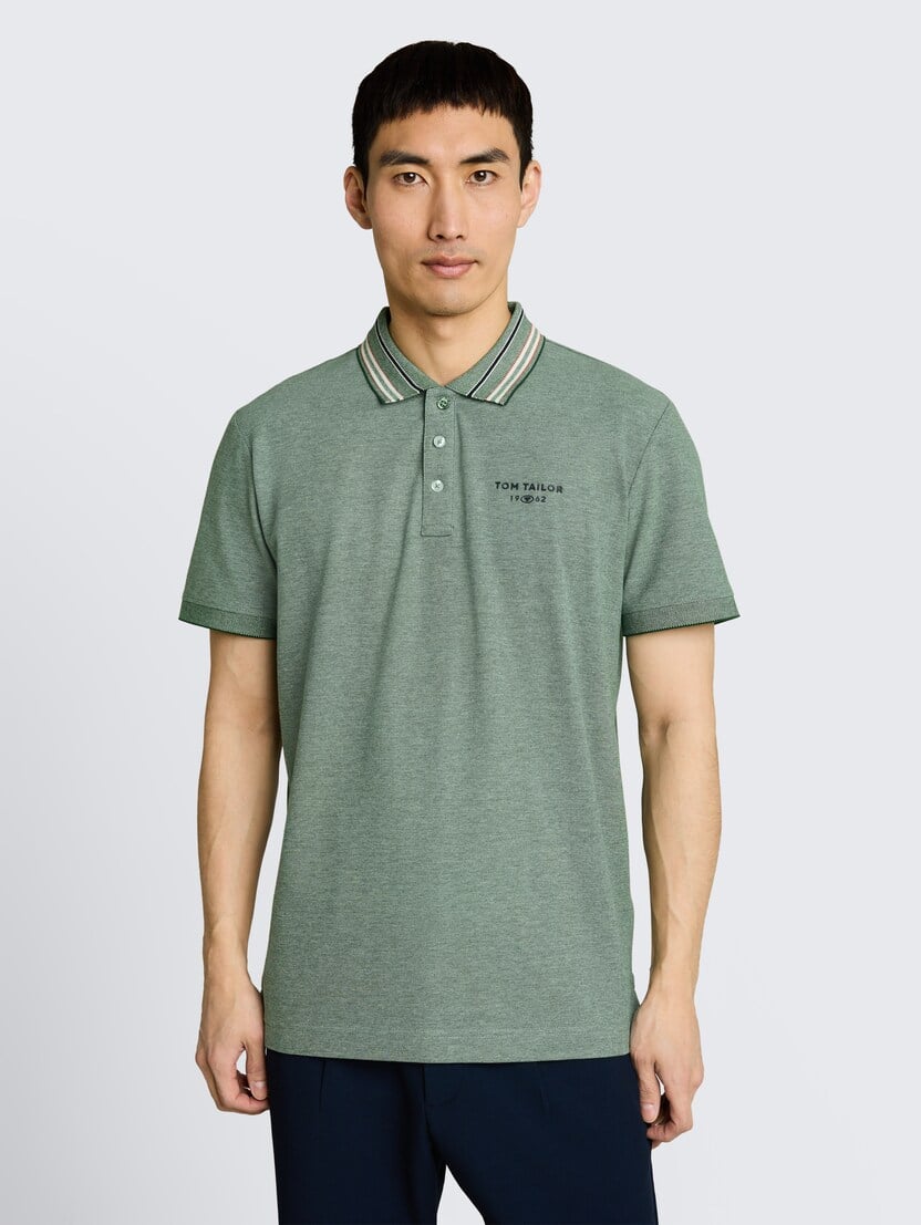 Tricou polo cu detalii - Verde_616119