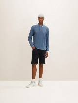 Klasična polo majica dugih rukava - Plava_9558893