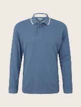 Klasična polo majica dugih rukava - Plava_9558893