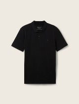 Polo-majica s malim izvezenim logom - Crna_8500931
