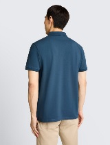 Polo-majica s malim izvezenim logom - Plava_1105645