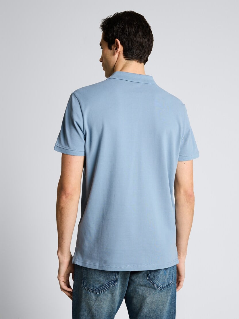 Tricou polo cu logo brodat mic - Albastru_2942802