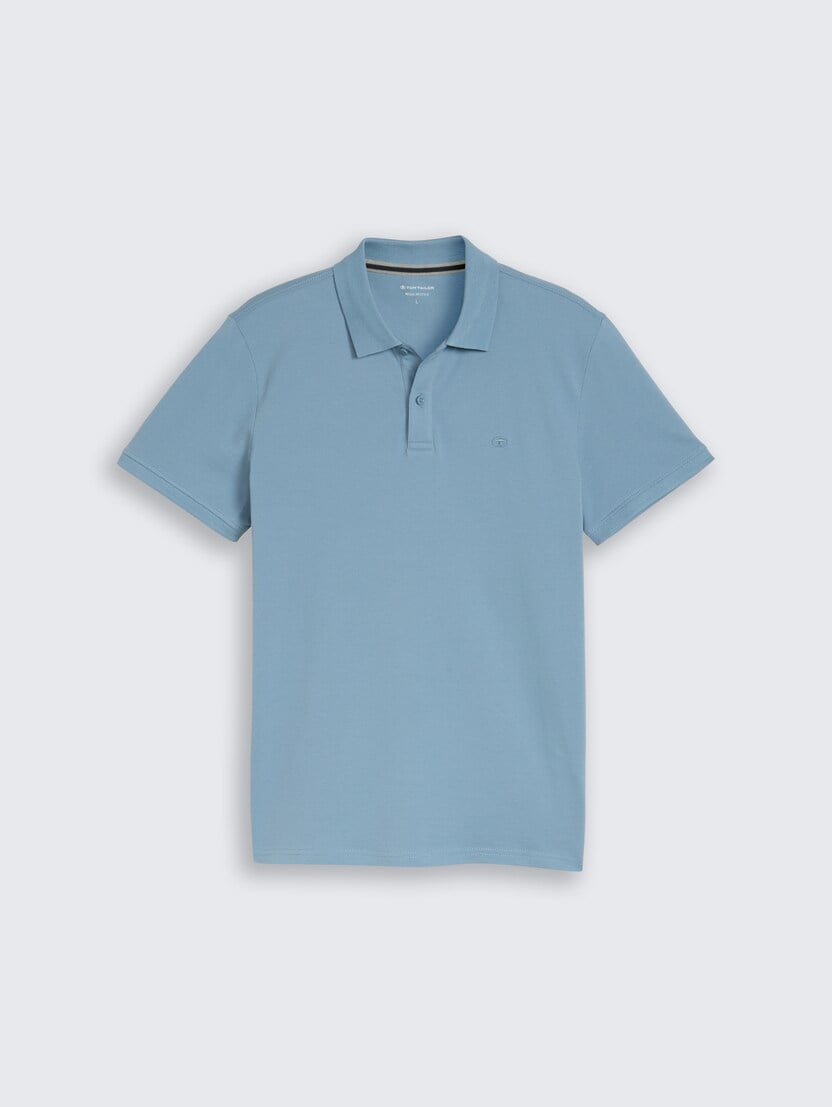 Tricou polo cu logo brodat mic - Albastru_2942802