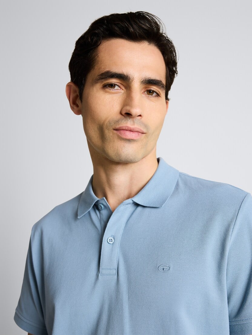 Tricou polo cu logo brodat mic - Albastru_2942802