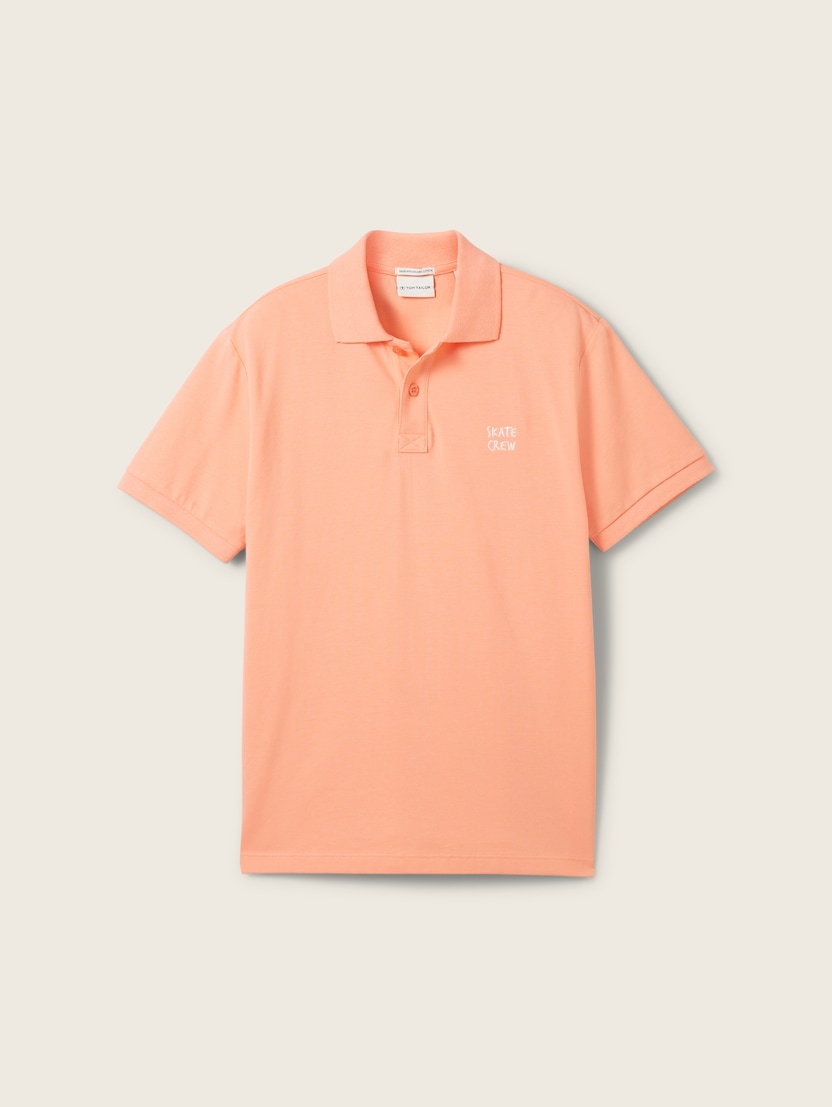 Polo-majica s malim izvezenim logom - Narančasta-1041746-21237-14