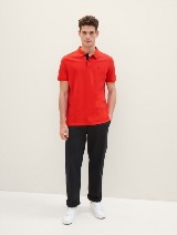 Polo-majica s malim izvezenim logom - Crvena_249212