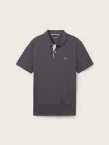 Bluză polo cu logo mic brodat - Gri_4685707