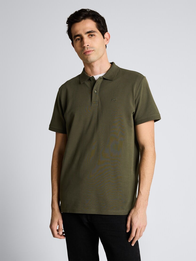 Tricou polo cu logo brodat mic - Verde-1031006-26543-16