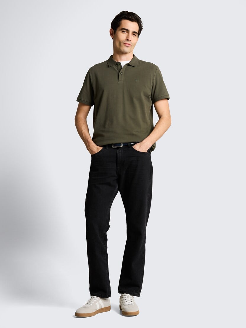 Tricou polo cu logo brodat mic - Verde_6509450