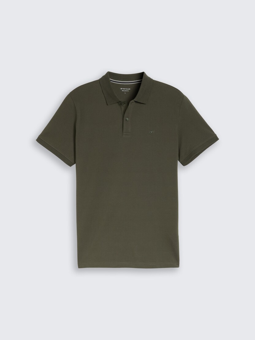 Tricou polo cu logo brodat mic - Verde_6509450