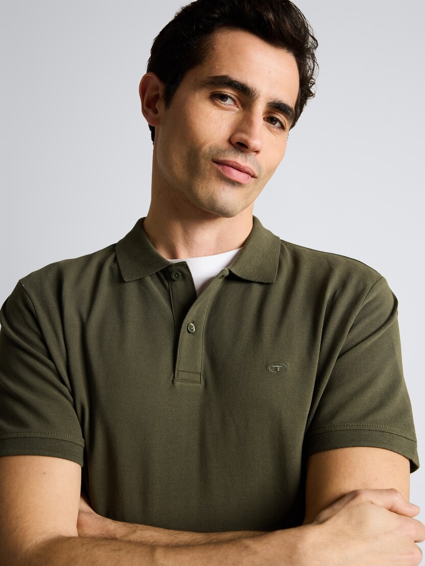 Tricou polo cu logo brodat mic - Verde_6509450
