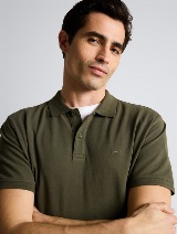 Tricou polo cu logo brodat mic - Verde_6509450