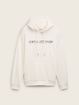 Potiskan pulover s kapuco - Bela_4882354