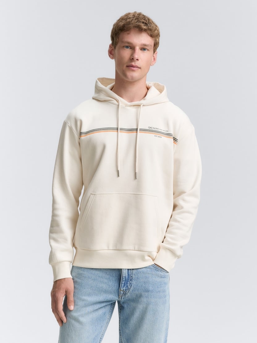 Dukserica sa kapuljačom sa printom - Bela