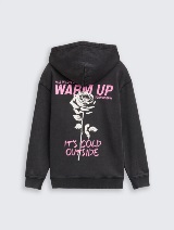 Sportska majica s kapuljačom i uzorkom - Crna_3376426