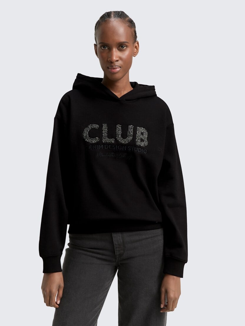 Hanorac cu imprimeu - Negru_4216338