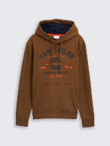 Dukserica sa kapuljačom sa printom - Smeđa_4953938