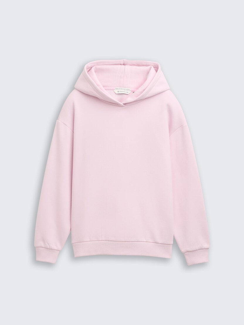 Potiskan pulover s kapuco - Roza-1047374-31651