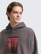 Dukserica sa kapuljačom sa printom - Siva_3765207