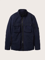 Prijelazna pamučna jakna s ušivenim džepovima na prsima - Plava_8223139