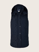 Prešit brezrokavnik s kapuco - Modra_2786949