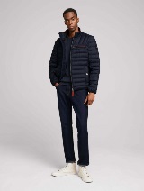 Prošivena hibridna jakna s džepom na prsima s patentnim zatvaračem - Plava_7911942