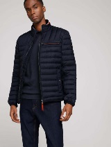 Prošivena hibridna jakna s džepom na prsima s patentnim zatvaračem - Plava_7911942