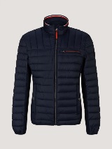 Prošivena hibridna jakna s džepom na prsima s patentnim zatvaračem - Plava_7911942