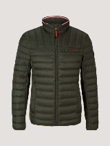 Prošivena hibridna jakna s džepom na prsima s patentnim zatvaračem - Zelena_7311384