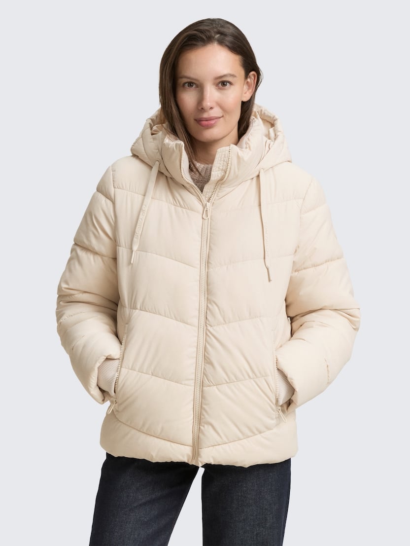 Jachetă matlasată cu glugă - Bej_9513785