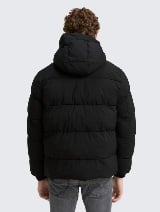 Jachetă matlasată cu glugă - Negru_1794264