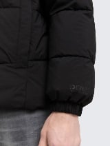 Jachetă matlasată cu glugă - Negru_1794264