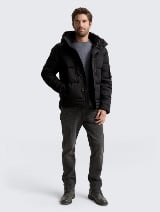 Jachetă matlasată cu glugă - Negru_9161826