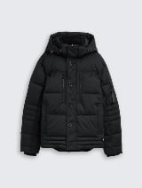 Jachetă matlasată cu glugă - Negru_9161826