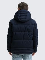 Jachetă matlasată cu glugă - Albastru_3587348