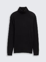 Pulover din bumbac şi caşmir - Negru_1324691